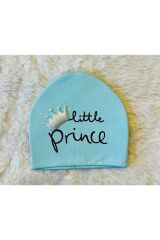 Prens Baskılı Mavi-Yeşil-Beyaz 3’’lü Erkek Bebek Çocuk Penye Şapka Bere