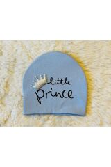 Prens Baskılı Mavi-Yeşil-Beyaz 3’’lü Erkek Bebek Çocuk Penye Şapka Bere