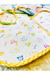 4 Lü Mavi Yeşil Sarı Karışık Renk Sıvı Geçirmez Bagcıklı Bebek Mama Önlüğü