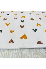6’lı Kahve Kalpli Organik Pamuk Kız Erkek Bebek Kundak Battaniyeli Hastane Çıkışı