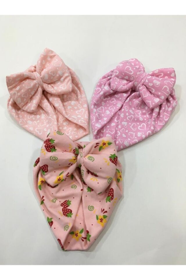 Bebek Bonesi 3'lü Fiyonklu Pembe - 0-6 Ay