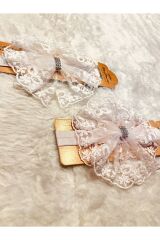 Dantel Kurdeleli 2’li Kız Bebek Çocuk Bandana