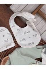 Organik Pamuklu Animal Nakışlı Yenidoğan 5li Hastane Çıkışı Seti CG837646