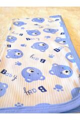 Mavi baby fitilli kumaş organik bebek kundak battaniyesi