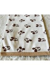 Fitilli Tek Katlı Mickey Mouse Bebek Kundak Battaniye