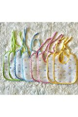 Sıvı Geçirmez Bağcıklı Karışık Desenli 8 Adet Kız Erkek Mama Önlük