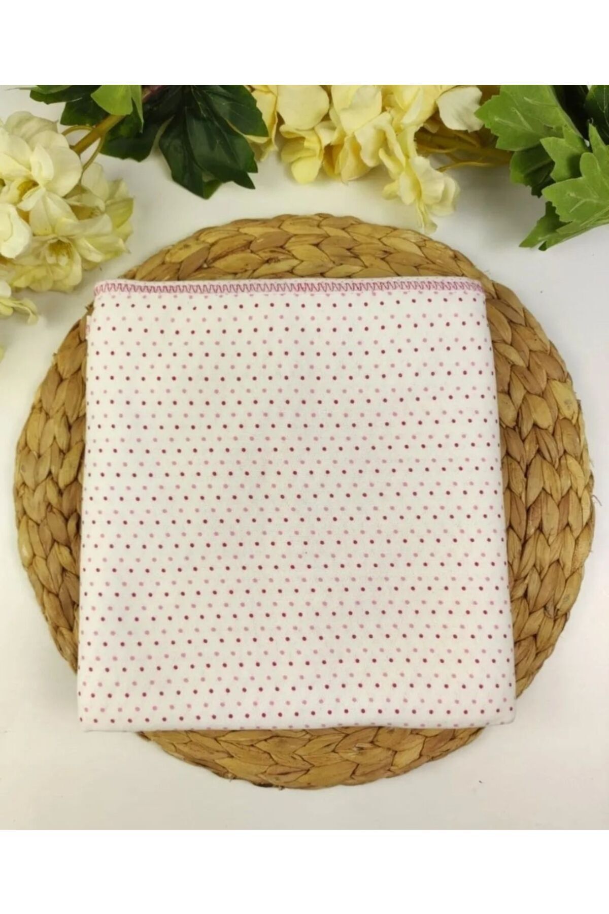 Pembe noktalı çift katlı kız bebek kundak bebek battaniyesi