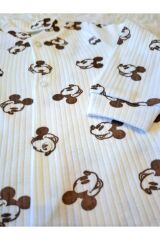 Sevimli Organik Yenidoğan Bebek Takım 2li Önden Çıtçıtlı Badili Zıbın Takımı