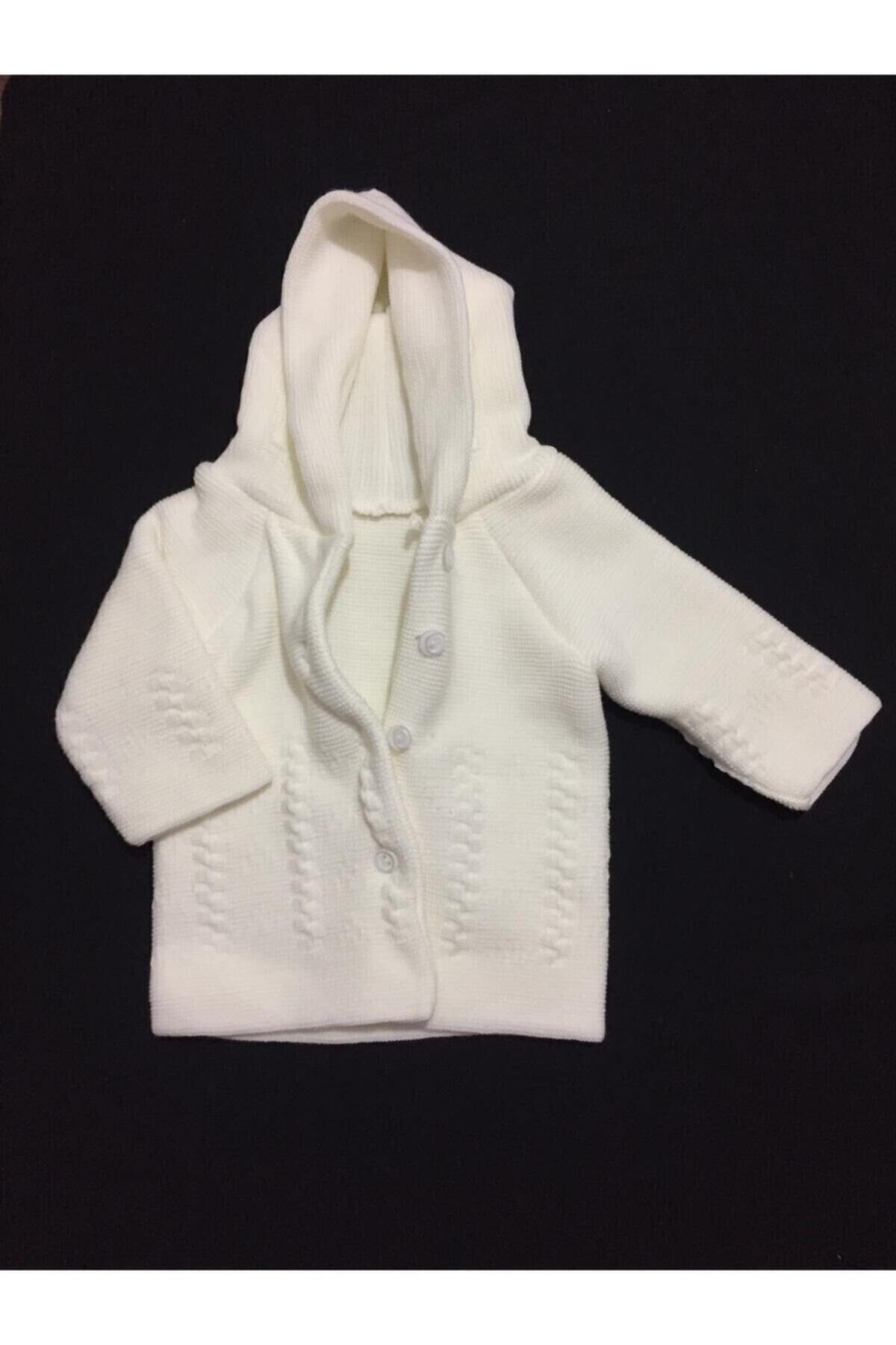 Unisex Bebek Beyaz  Hırka Mont Bebek Üst Giyim Hırka Mont Beyaz - 0-6 Ay