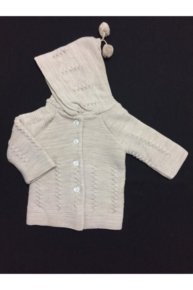 Unisex Bebek Ekru  Hırka Mont Bebek Üst Giyim Hırka Mont Ekru - 0-6 Ay