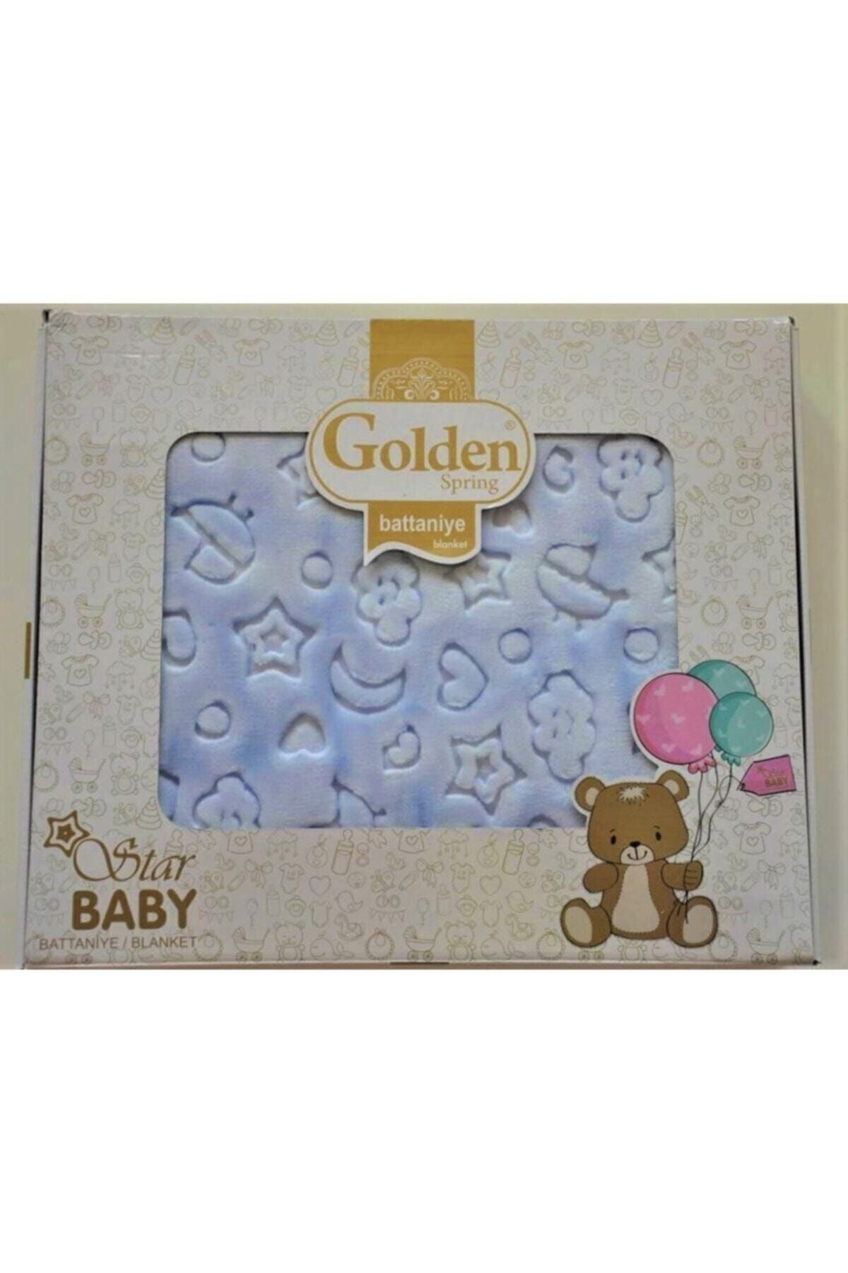 Kız-erkek Bebek Çocuk Star Baby Kabartmalı Battaniye 90x100 Mavi - 100 X 120