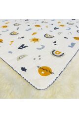 Mavi Harfli Müslin Erkek Bebek Kundak Battaniye