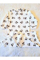 Mickey desenli 2li bebek takım yenidoğan organik kız ve erkek bebek takım