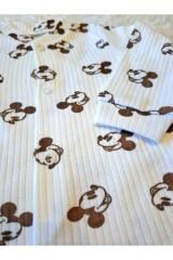 Mickey desenli 2li bebek takım yenidoğan organik kız ve erkek bebek takım