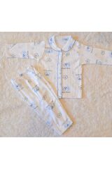 Bebek zıbın takımı kalpli desen organik kumaş 2li takım