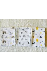 3’lü Müslin Kız Erkek Bebek Kundak Battaniye