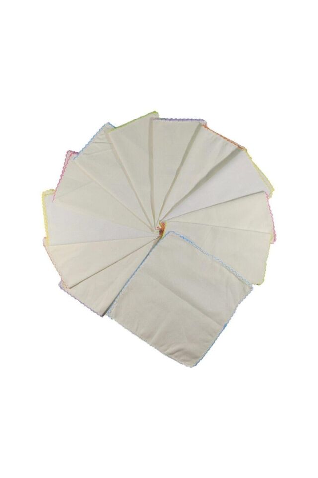 Bebek Ağız Bezi Mendili 12'li %100 Pamuk 24 X 24