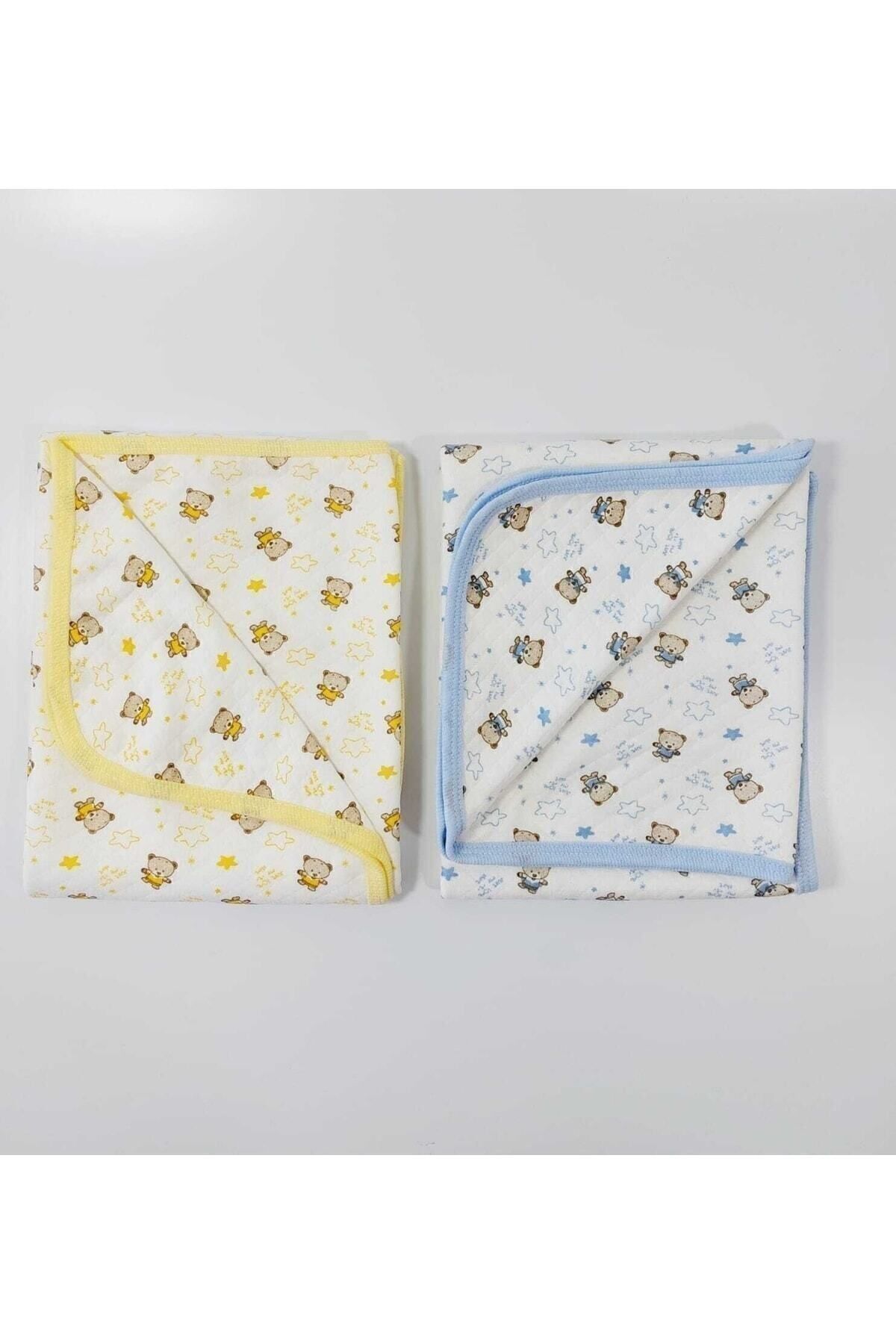Bebek Tek Katlı 2 Li Battaniye 80x90 Cm Ozlem 1104 Sarı-Mavi