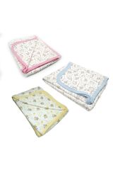 Bebek Tek Kat Kapitone 3 Lü Battaniye Kundak 80x90 Cm 4 Lü Yıkama Süngeri Hediyeli Sarı-Kırmızı-Mavi
