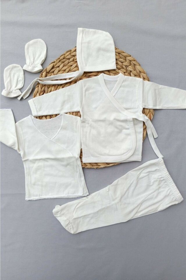 Unisex Boyasız Bebek Acil Ihtiyac Seti 5 Parça Bej - 0-3 Ay