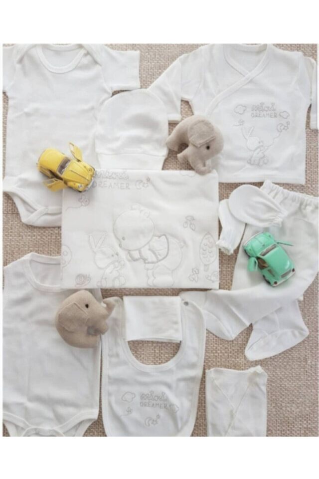 Unisex Bebek Ekru 10'lu Unisex Hastane Çıkışı Seti 100508