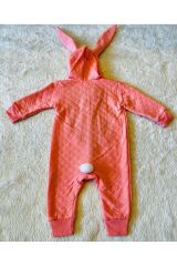 Yeşil Organik Kız Erkek Bebek Pamuk Kumaş Çıtçıtlı Tulum Somon - 3-4 Yaş