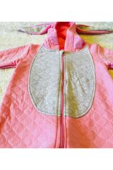 Yeşil Organik Kız Erkek Bebek Pamuk Kumaş Çıtçıtlı Tulum Pembe - 1-2 Yaş