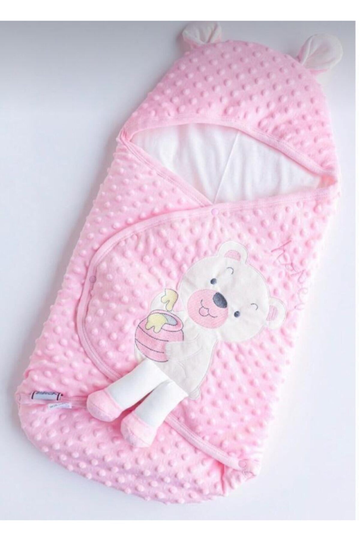 Pembe Sevimli Ayıcıklı Nohut Kundak