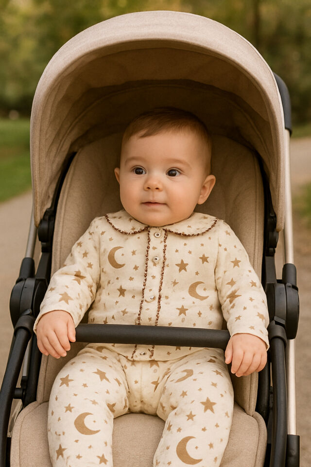 2’li Fitilli Kumaş Civciv Desenli Kız Erkek Bebek Çocuk Alt Üst Pijama Takımı Sarı - 3-6 Ay