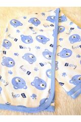 Mavi baby fitilli kumaş organik bebek kundak battaniyesi Mavibabytkbat