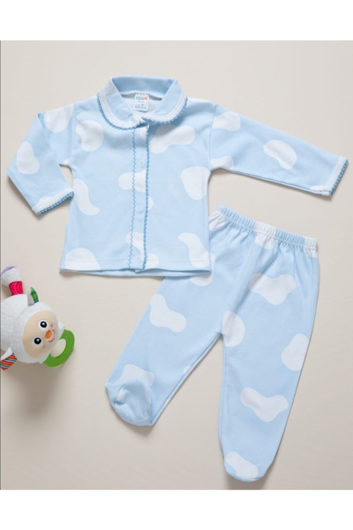 Damla Pijama Takımı 0,3,6 Ay Mavi - 0-3 Ay