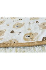 Mavi baby fitilli kumaş organik bebek kundak battaniyesi Kahve Baby Bear