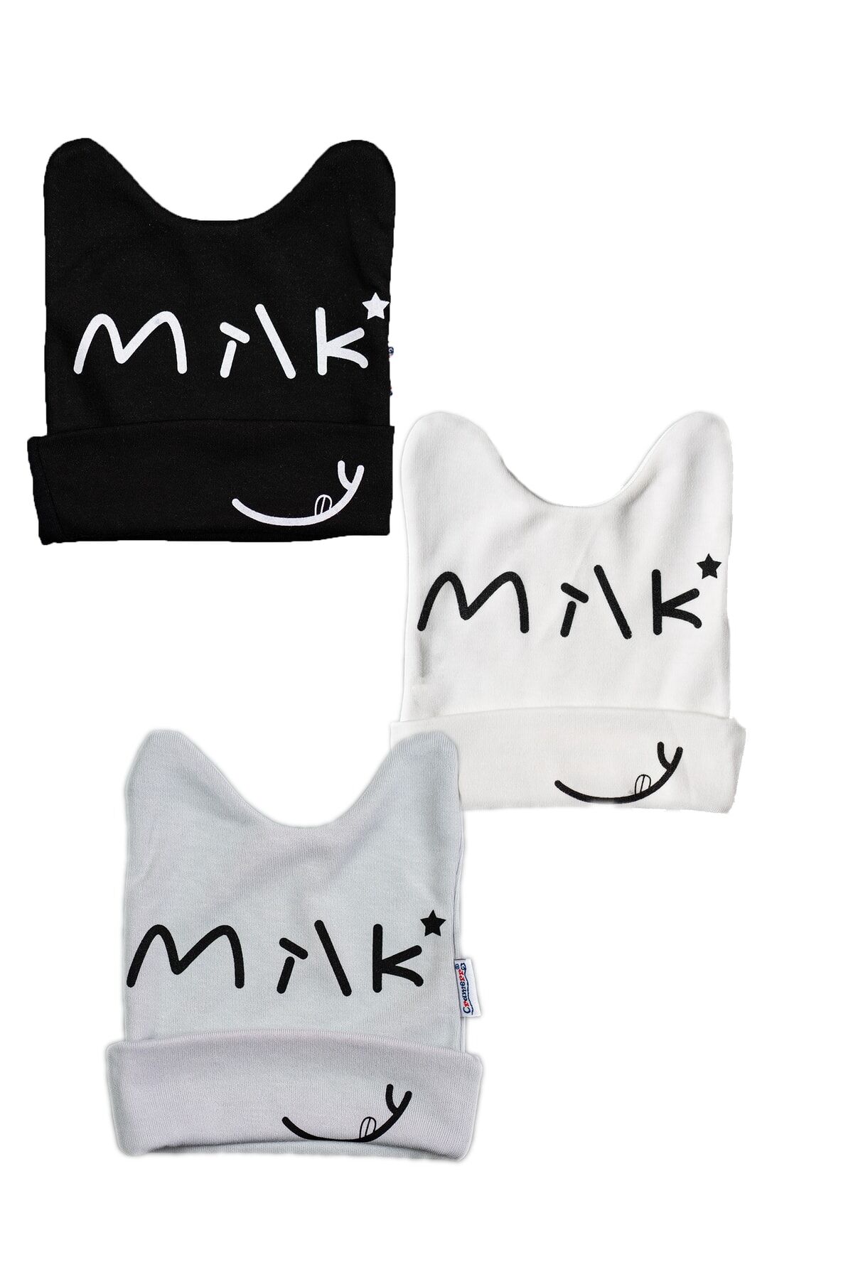 Milk Yazılı Penye Bere 3' Lü Set