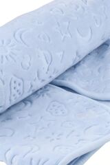 Kabartmalı Peluş Ince Mevsimlik Bebek Battaniyesi (NOT:ÜRÜN MEVSİMLİKTİR.) Mavi - 100 X 120