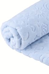 Kabartmalı Peluş Ince Mevsimlik Bebek Battaniyesi (NOT:ÜRÜN MEVSİMLİKTİR.) Mavi - 100 X 120