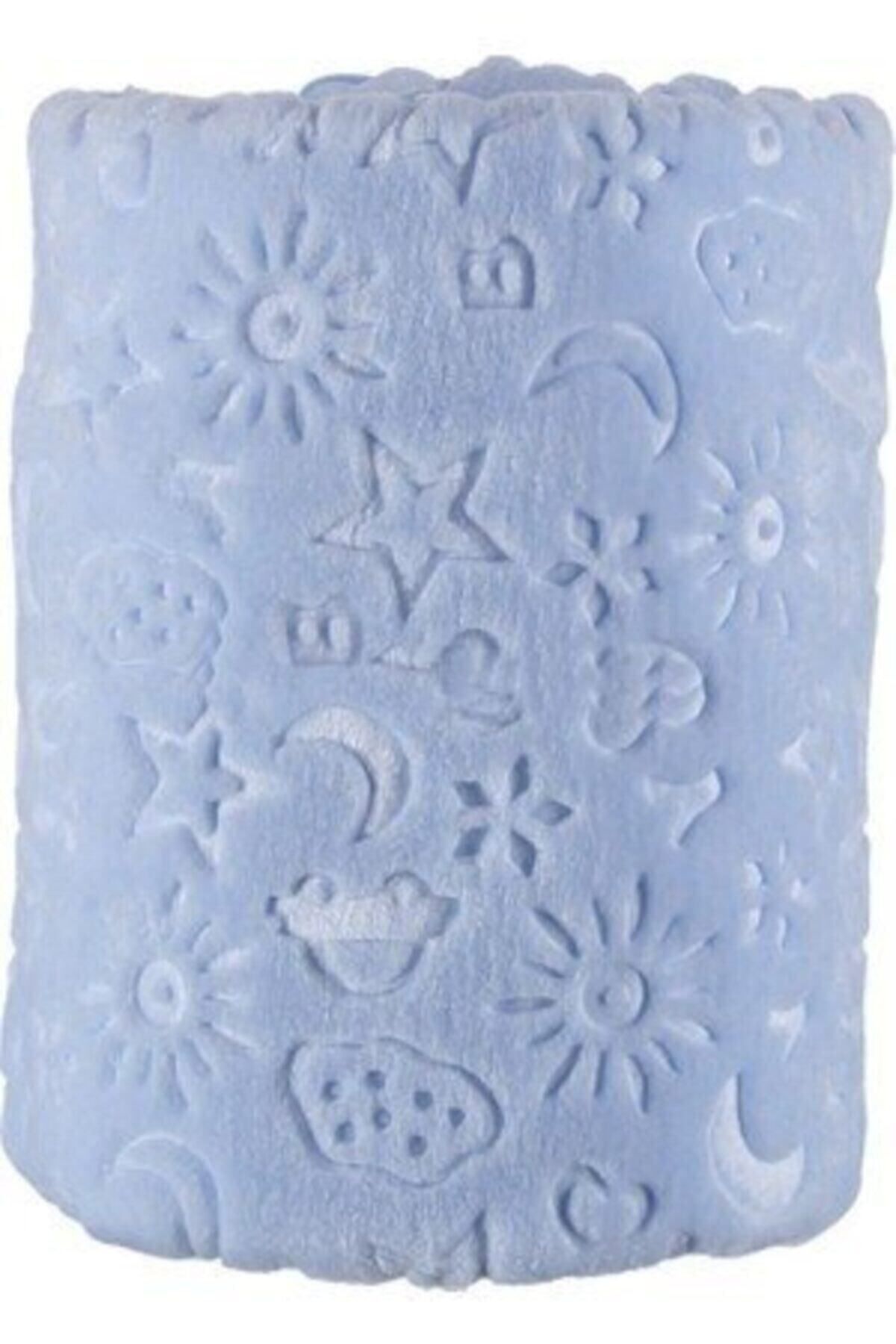 Kabartmalı Peluş Ince Mevsimlik Bebek Battaniyesi (NOT:ÜRÜN MEVSİMLİKTİR.) Mavi - 100 X 120