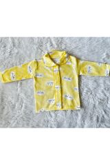 Sarı Bulutlu Komple Çıtçıtlı Kız Erkek Bebek Takım Sarı - 3-6 Ay