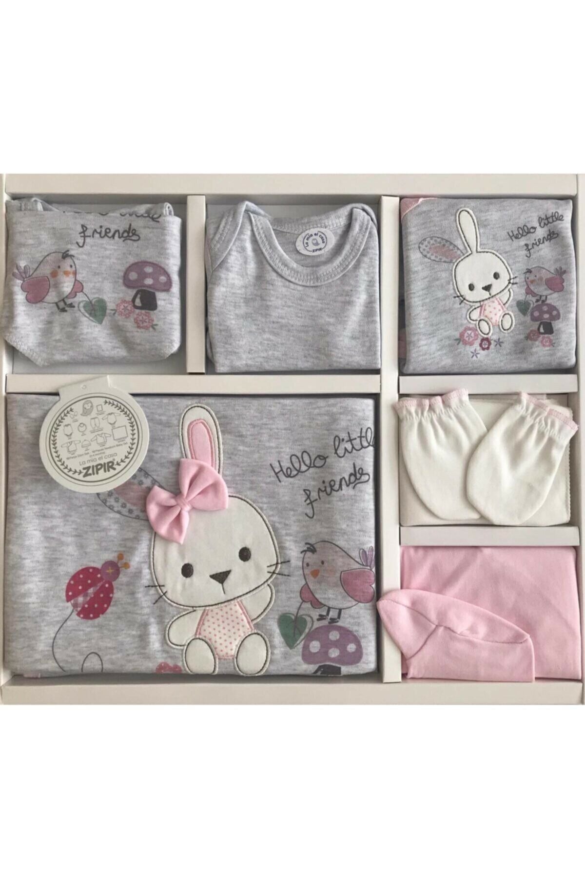 Bebek Yeni Doğan Mantarlı Tavşan Hastane Çıkışı 10 Lu Set Gri̇ - Yeni Doğan