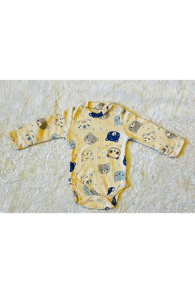 Mavi Baby Ayıcık Desenli 6 Parça Battaniyeli Yenidoğan Pamuk Takım Hastane Çıkışı Kafkas Mavi Ayıcık - 3-6 Ay