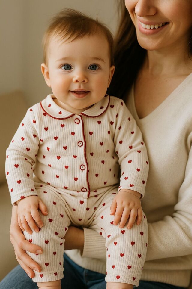 Mavi Baby Ayıcık Desenli 6 Parça Battaniyeli Yenidoğan Pamuk Takım Hastane Çıkışı Kalpfitilli - 0-6 Ay