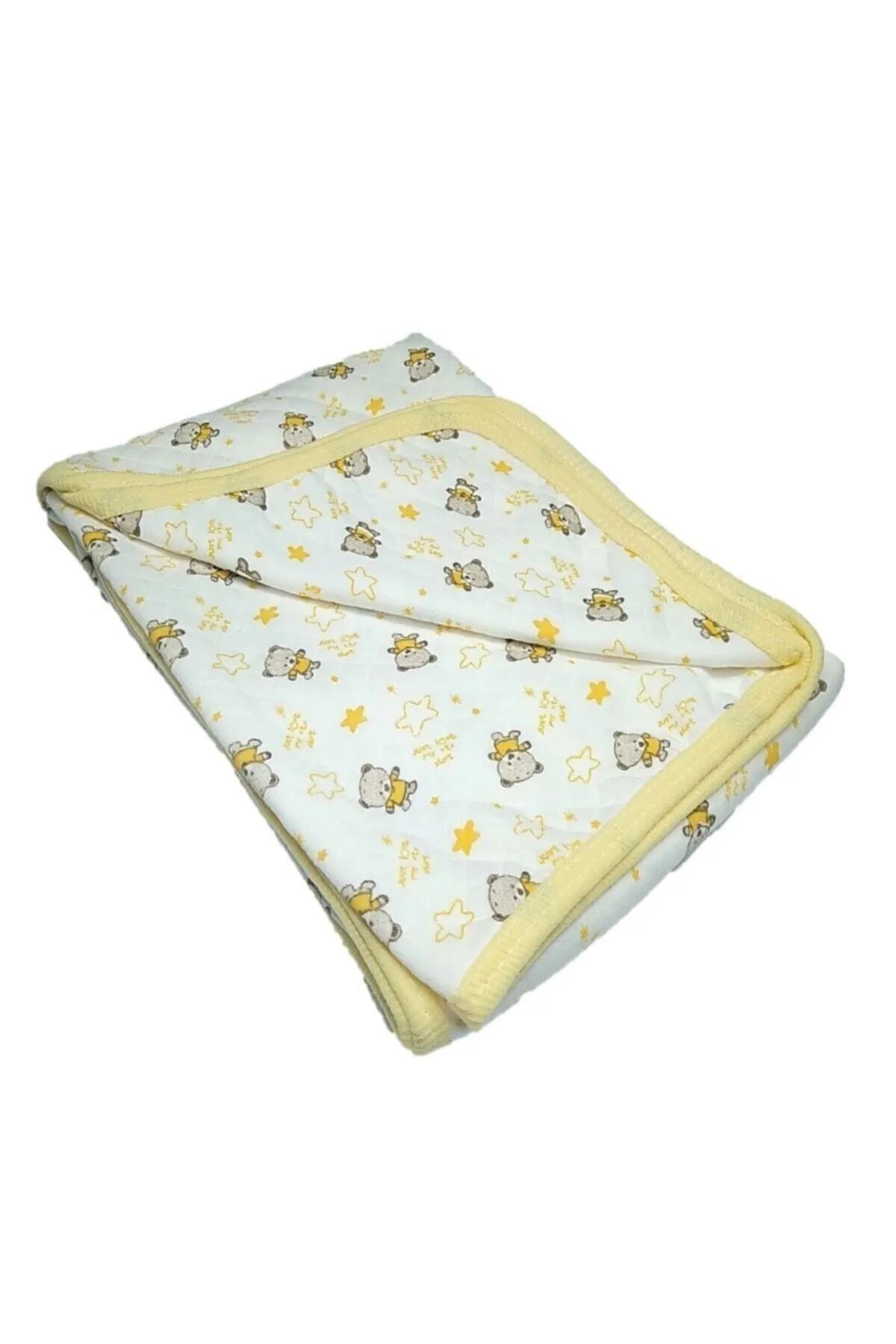 Bebek Tek Kat Penye Battaniye Kundak 80x90 Cm Sarı
