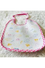 Sıvı geçirmez (8 ADET) Bağcıklı Kız Bebek Desenli Bebek Mama Önlüğü Karışık - S