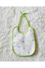 Sıvı geçirmez (8 ADET) Bağcıklı Kız Bebek Desenli Bebek Mama Önlüğü Karışık - S