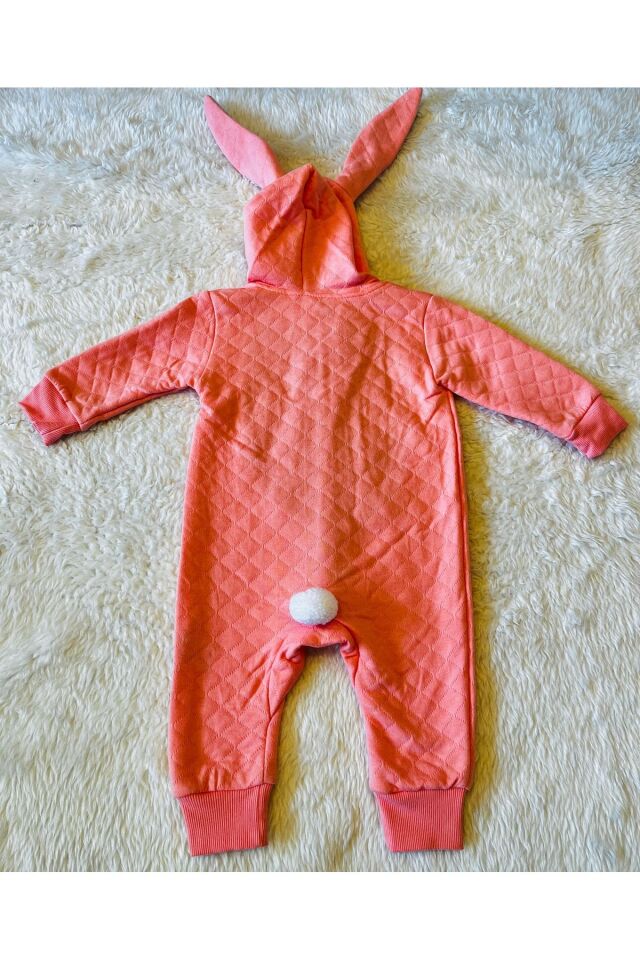 Yeşil Organik Kız Erkek Bebek Pamuk Kumaş Çıtçıtlı Tulum Somon - 2-3 Yaş
