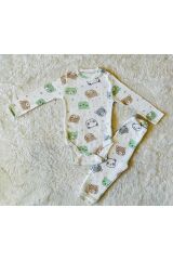 Mavi Baby Ayıcık Desenli 6 Parça Battaniyeli Yenidoğan Pamuk Takım Hastane Çıkışı Kafkas Yeşil Ayıcık - 6-9 Ay