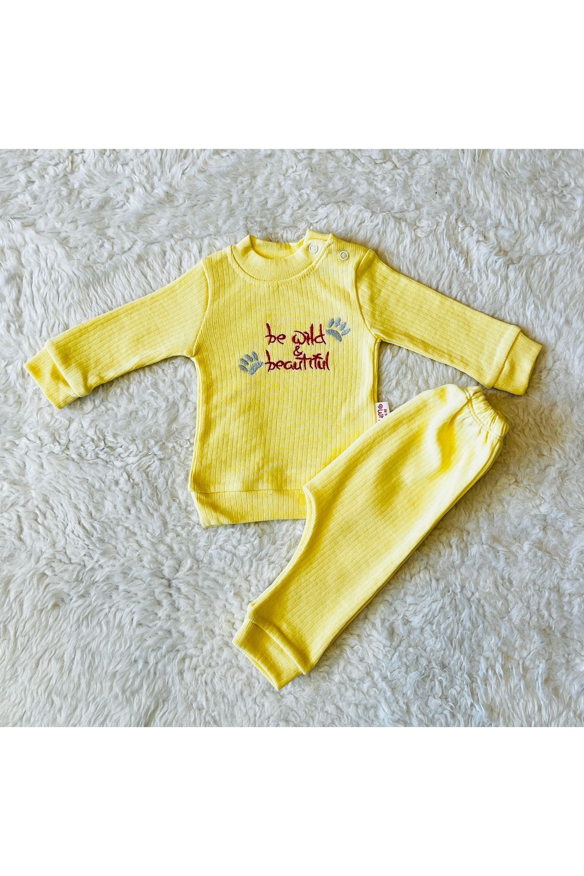 Mavi Baby Ayıcık Desenli 6 Parça Battaniyeli Yenidoğan Pamuk Takım Hastane Çıkışı Beautiful Sarı - 0-3 Ay