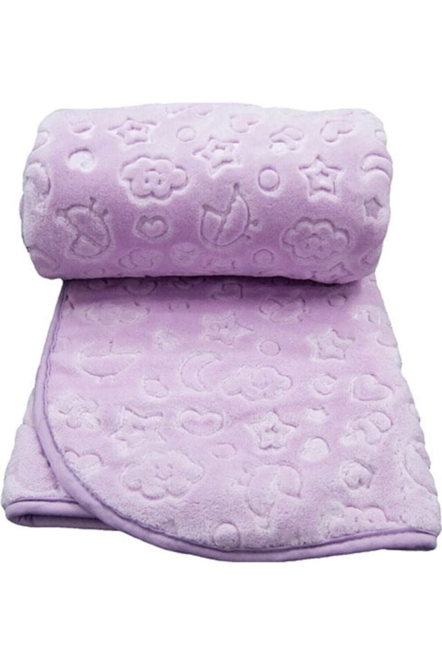 Kuzum Bebe Premium Kabartmalı Peluş Bebek Battaniyesi Pembe - Yeni Doğan