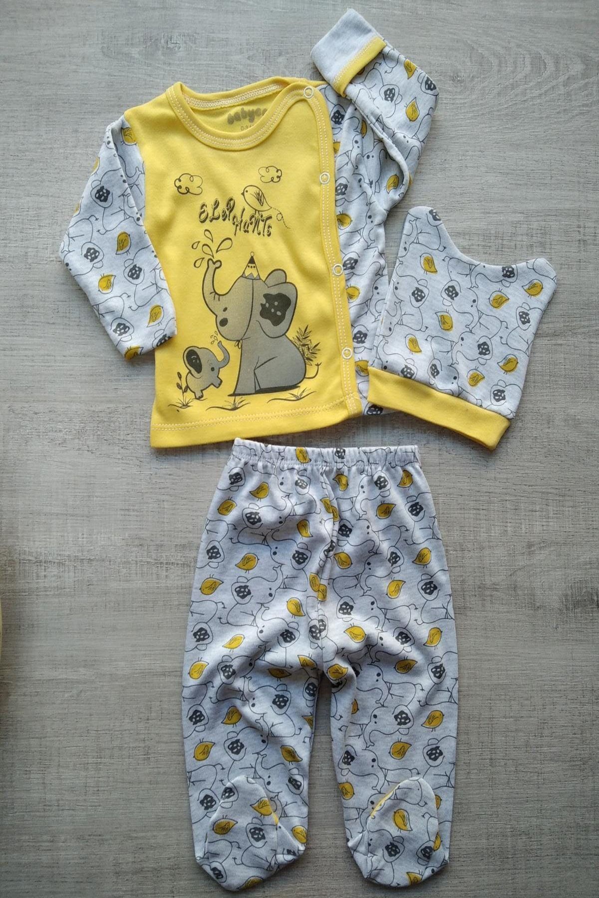 Bebek Pijama Takım Sarı - 0-3 Ay
