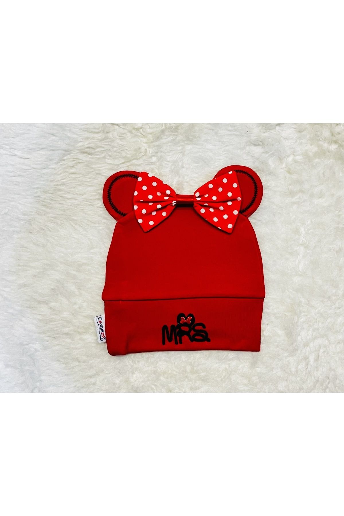Siyah Mickey Mouse Figürlü Kız Erkek Bebek Çocuk Penye Şapka Bere Mıckeykırmızı - 0-1 Yaş