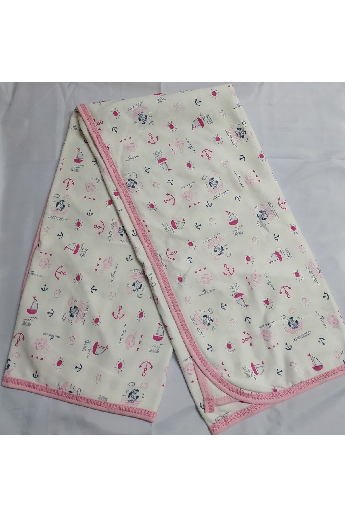 Pembe Çift Katlı Penye Kız Bebek Kundak Battaniye